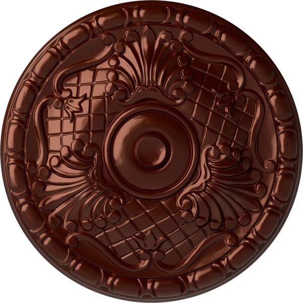 Ekena Millwork Amelia Ceiling Medallion (Fits Canopies up to 4 1/8"), Hnd-Painted Antique Copper, 15 3/4"OD x 5/8"P CM16AMACS - main